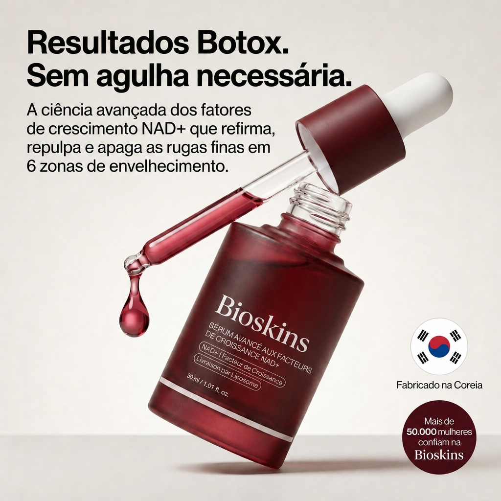 Sérum NAD+ Bioskins — resultados Botox sem agulha