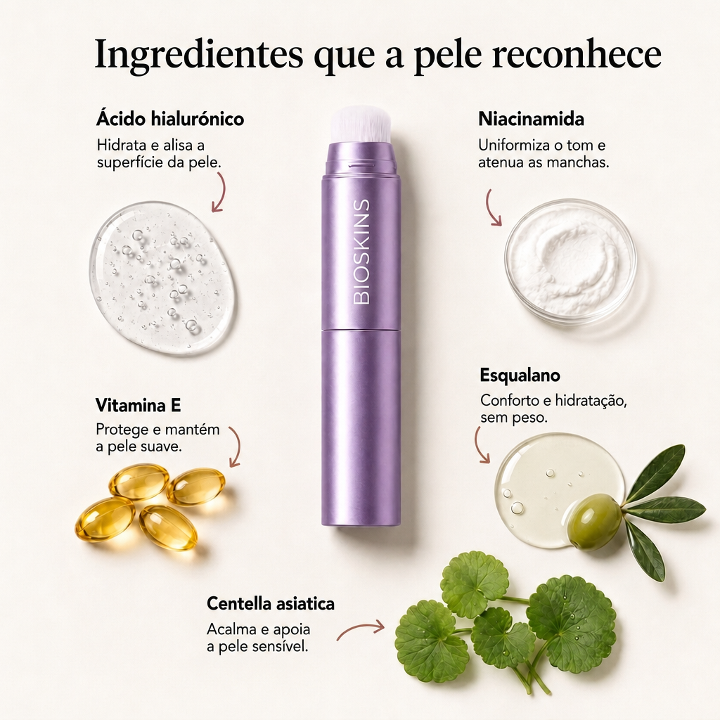 Ingredientes que a pele reconhece